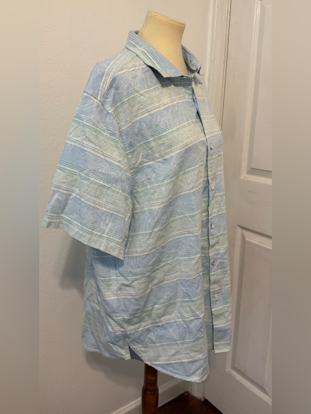 Tommy Bahama Sardinia Stripe Cotton Button Up Shirt Tropical Hawaiian NWT XL - Picture 4 of 10